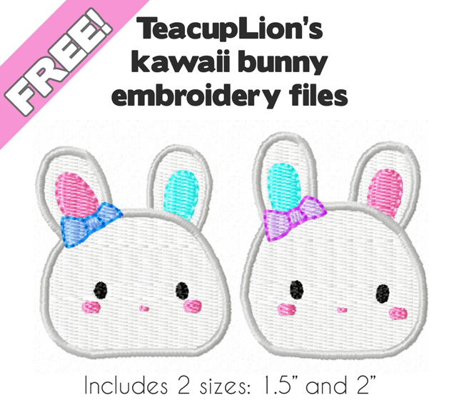 Kawaii bunny embroidery